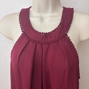 Como Vintage Deep Red Sleeveless Top